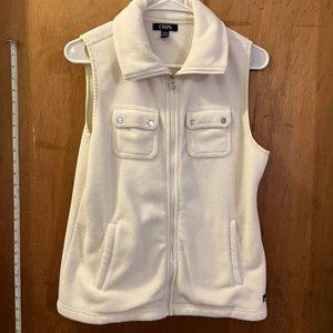 🐻Size M - Petite - Chaps - Off-White Fuzzy Vest Jacket